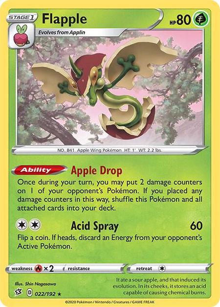 Flapple - SWSH02: Rebel Clash Pokémon trading card