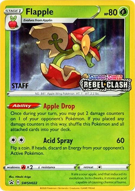 Flapple - SWSH022 (Prerelease) [Staff] - SWSH: Sword & Shield Promo Cards Pokémon trading card