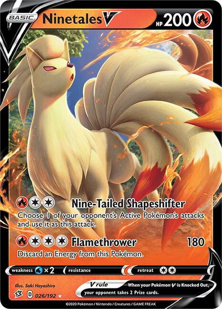 Ninetales V - SWSH02: Rebel Clash Pokémon trading card
