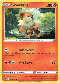 Growlithe - SWSH02: Rebel Clash (SWSH02) #027/192 - Common Pokémon Trading Card