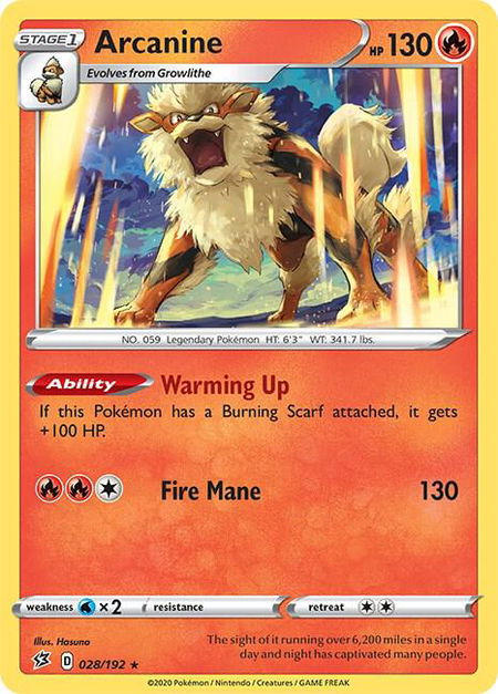 Arcanine - SWSH02: Rebel Clash Pokémon trading card