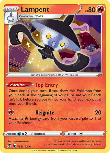 Lampent - SWSH02: Rebel Clash Pokémon trading card