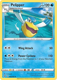 Pelipper - SWSH02: Rebel Clash (SWSH02) #042/192 - Uncommon Pokémon Trading Card