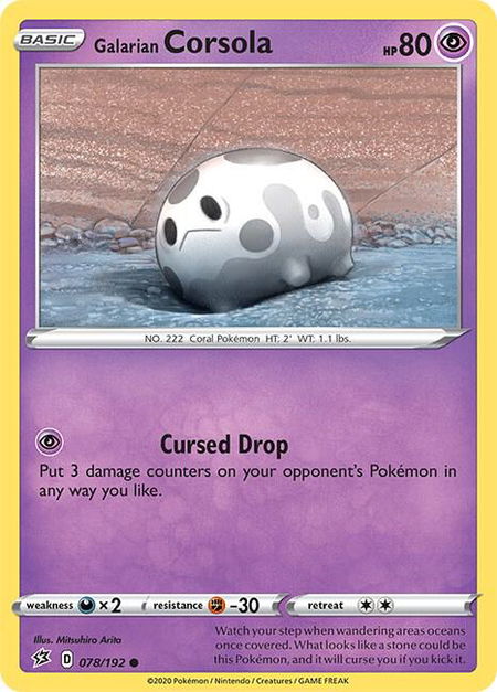 Galarian Corsola - SWSH02: Rebel Clash Pokémon trading card