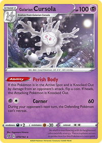 Galarian Cursola - SWSH02: Rebel Clash (SWSH02) #079/192 - Holo Rare Pokémon Trading Card