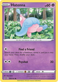 Hatenna - SWSH02: Rebel Clash (SWSH02) #083/192 - Common Pokémon Trading Card