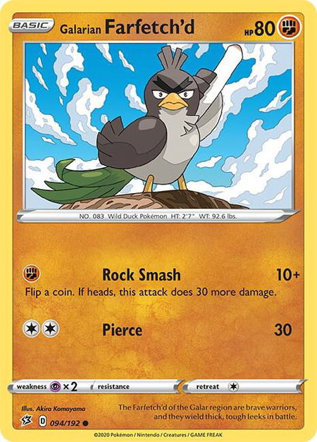 Galarian Farfetch'd - SWSH02: Rebel Clash Pokémon trading card