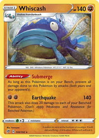 Whiscash - SWSH02: Rebel Clash (SWSH02) #100/192 - Rare Pokémon Trading Card