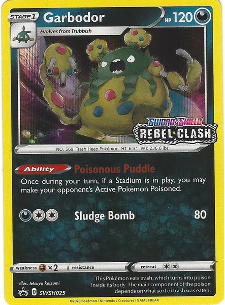 Garbodor - SWSH025 (Prerelease) - SWSH: Sword & Shield Promo Cards Pokémon trading card