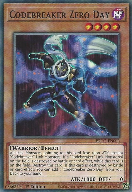 Codebreaker Zero Day - Eternity Code YuGiOh trading card