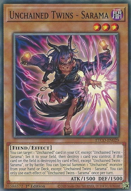 Unchained Twins - Sarama - Eternity Code YuGiOh trading card
