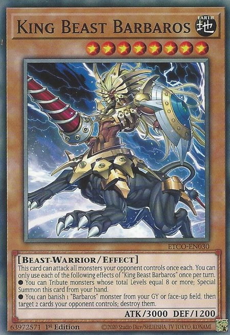 King Beast Barbaros - Eternity Code YuGiOh trading card
