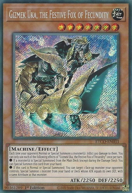 Gizmek Uka, the Festive Fox of Fecundity - Eternity Code YuGiOh trading card