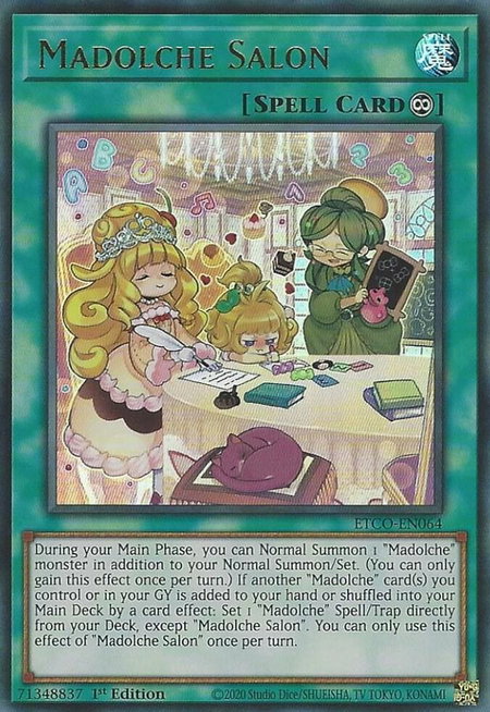 Madolche Salon - Eternity Code YuGiOh trading card