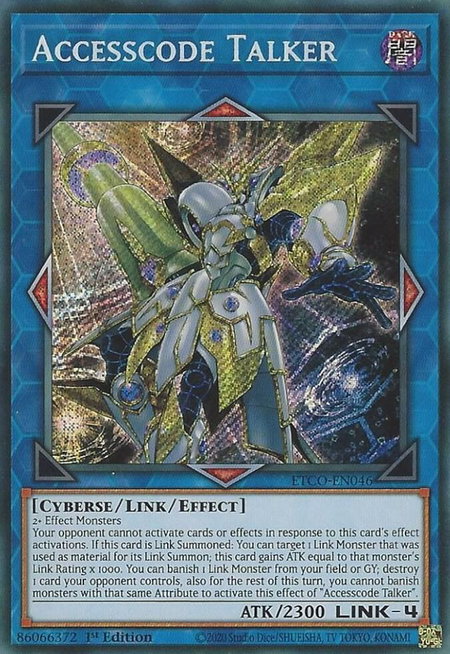 Accesscode Talker trading card from Eternity Code Accesscode Talker - Eternity Code YuGiOh trading card