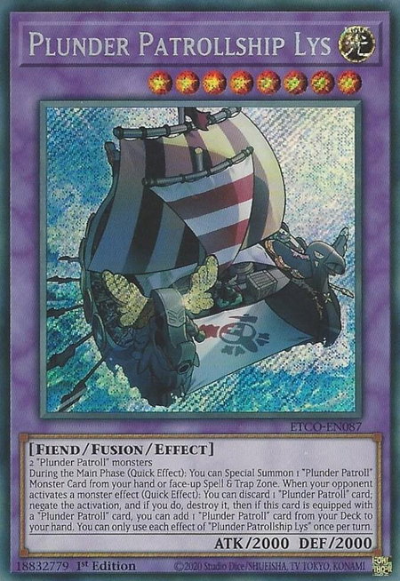 Plunder Patrollship Lys - Eternity Code YuGiOh trading card