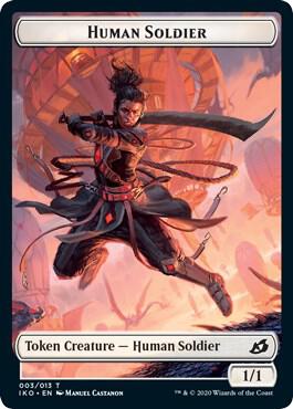 Human Soldier Token (003) - Ikoria: Lair of Behemoths Magic: The Gathering trading card