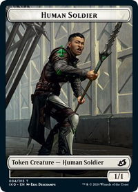 Human Soldier Token (004) - Ikoria: Lair of Behemoths (IKO) #4 - Token Magic: The Gathering Trading Card