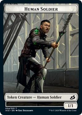 Human Soldier Token (004) - Ikoria: Lair of Behemoths Magic: The Gathering trading card