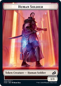 Human Soldier Token (005) - Ikoria: Lair of Behemoths (IKO) #5 - Token Magic: The Gathering Trading Card