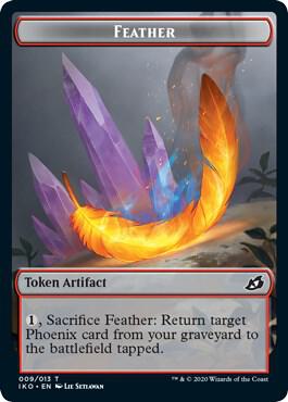 Feather Token trading card from Ikoria: Lair of Behemoths Feather Token - Ikoria: Lair of Behemoths Magic: The Gathering trading card