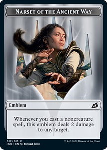 Emblem - Narset of the Ancient Way - Ikoria: Lair of Behemoths (IKO) #12 - Token Magic: The Gathering Trading Card