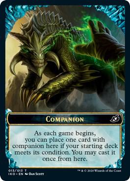 Emblem - Companion trading card from Ikoria: Lair of Behemoths Emblem - Companion - Ikoria: Lair of Behemoths Magic: The Gathering trading card