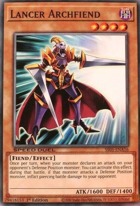 Lancer Archfiend - Speed Duel Decks: Twisted Nightmares YuGiOh trading card