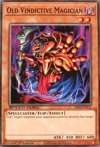 Old Vindictive Magician - Speed Duel Decks: Match of the Millennium (SS04) #SS04-ENA12 - Common / Short Print YuGiOh Trading Card