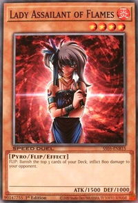 Lady Assailant of Flames - Speed Duel Decks: Twisted Nightmares (SS05) #SS05-ENB15 - Common / Short Print YuGiOh Trading Card