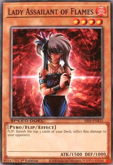 Lady Assailant of Flames - Speed Duel Decks: Twisted Nightmares YuGiOh trading card