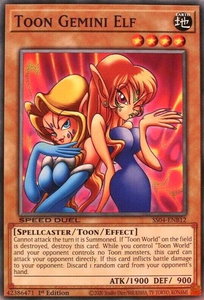Toon Gemini Elf - Speed Duel Decks: Match of the Millennium (SS04) #SS04-ENB12 - Common / Short Print YuGiOh Trading Card