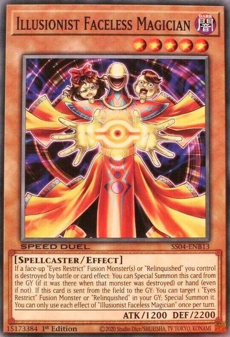 Illusionist Faceless Magician - Speed Duel Decks: Match of the Millennium YuGiOh trading card
