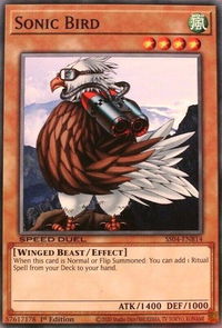 Sonic Bird - Speed Duel Decks: Match of the Millennium (SS04) #SS04-ENB14 - Common / Short Print YuGiOh Trading Card