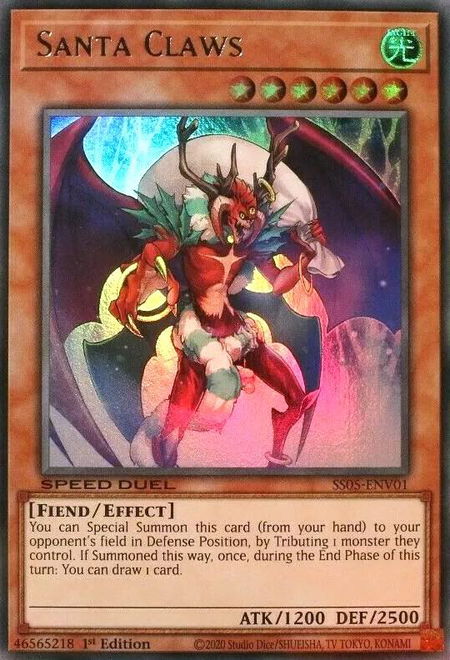 Santa Claws - Speed Duel Decks: Twisted Nightmares YuGiOh trading card