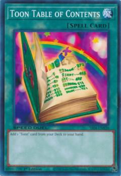 Toon Table of Contents - Speed Duel Decks: Match of the Millennium YuGiOh trading card