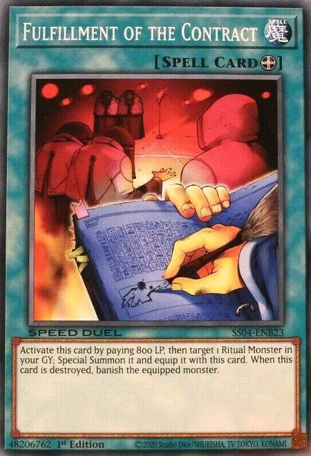 Fulfillment of the Contract - Speed Duel Decks: Match of the Millennium YuGiOh trading card