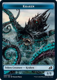 Kraken // Human Soldier (004) Double-Sided Token - Ikoria: Lair of Behemoths (IKO) #6 // 4 - Token Magic: The Gathering Trading Card