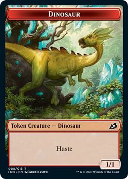Dinosaur // Human Soldier (004) Double-Sided Token trading card from Ikoria: Lair of Behemoths Dinosaur // Human Soldier (004) Double-Sided Token - Ikoria: Lair of Behemoths Magic: The Gathering trading card