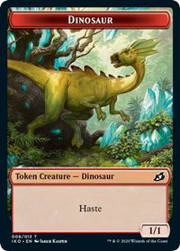 Dinosaur // Human Soldier (005) Double-Sided Token - Ikoria: Lair of Behemoths (IKO) #8 // 5 - Token Magic: The Gathering Trading Card