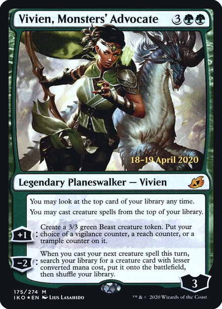 Vivien, Monsters' Advocate - Prerelease Cards Magic: The Gathering trading card