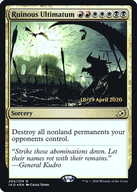 Ruinous Ultimatum - Prerelease Cards Magic: The Gathering trading card
