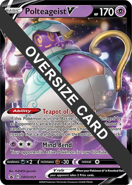 Polteageist V - SWSH021 trading card from Jumbo Cards Polteageist V - SWSH021 - Jumbo Cards Pokémon trading card
