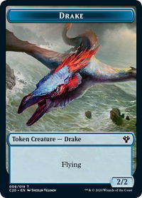 Drake // Insect (018) Double-Sided Token - Commander 2020 (C20) #8 // 18 - Token Magic: The Gathering Trading Card