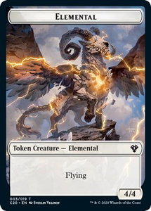 Elemental (003) // Soldier Double-Sided Token - Commander 2020 (C20) #3 // 5 - Token Magic: The Gathering Trading Card