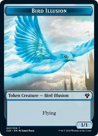 Bird Illusion // Beast (011) Double-Sided Token - Commander 2020 (C20) #7 // 11 - Token Magic: The Gathering Trading Card