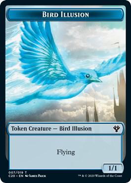 Bird Illusion // Beast (011) Double-Sided Token - Commander 2020 Magic: The Gathering trading card