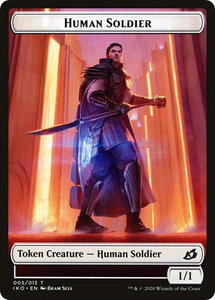 Human Soldier (005) // Drake Double-Sided Token - Commander 2020 (C20) #5 // 8 - Token Magic: The Gathering Trading Card