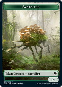 Saproling // Treasure Double-Sided Token - Commander 2020 (C20) #14 // 19 - Token Magic: The Gathering Trading Card