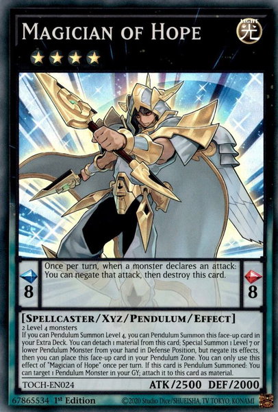 Magician of Hope trading card from Toon Chaos Magician of Hope - Toon Chaos YuGiOh trading card